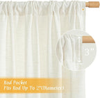 Semi Sheer Cream Linen Curtains 54 Inch Length - Image 3