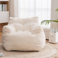 Recaceik Bean Bag Chairs, Tufted Soft Stuffed with Filler, Fluffy and Lazy Sofa, Imperial Lounger Giant Chair for Bedroom, Living Room, White