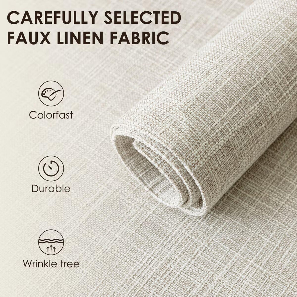 Placemats Set of 8, Bilayer Thickened Linen Place Mats Heat Resistant Machine Washable Wrinkle Free Carefully Selected Polyester Mats for Kitchen/Dining/Coffee Table (Cream Beige)
