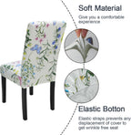 JQinHome Pattern Chair Covers for Dining Room Set of 6, High Stretch Removable Washable Parsons Chair Slipcover for Home Party Hotel Wedding Ceremony (Flowering Butterflies,6PCS)
