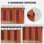 MIULEE Set of 4 Short Bedroom Blackout Curtains 54 Inch Long Burnt Orange | - Image 6