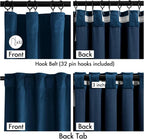 MIULEE Velvet Curtains 50W x 96L 2 Panels Navy Blue Blackout Curtains | Luxury - Image 3
