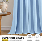 MIULEE Blackout Curtains for Bedroom 2 Panels 40 x 84 Inch Long Sky Blue | - Image 5