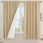 63 Inch 100% Blackout Linen Curtains by LAMIT