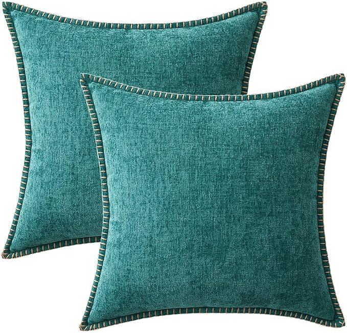 MIULEE Decorative Couch Throw Pillow Covers 22x22 Inch Teal 2 Pack | Farmhouse - Image 8