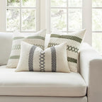 MIULEE Set of 2 Gray Boho Decorative Lumbar Pillow Covers 12x20 Inch | - Image 3