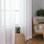 White Sheer Curtains 78 Inches Long 2 Panels Set, Soft Voile Light Filtering - Image 2