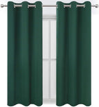 Green Blackout Curtains 34 x 54 Inch Length/Set of 2 Curtain Panels/Thermal - Image 2