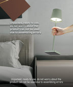 HASUN 2 Pack Cordless Table Lamp, Portable LED Desk Lamp, 5200mAh Battery Operated Lights, 3 Color Stepless Dimming Up, Night Light for Bedroom/Date/Bars/Cafe/Camping (Green 2Pack)