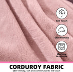 5FT，Big Bean Bag Chairs for Adults，Large beanbag with Filler Included，Memory Foam Material，Easy to Clean and Washable Corduroy Fabric，Suitable for Living Room and Bedroom (Pink, 5 Foot)