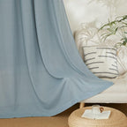 NICETOWN Thick Linen Stone Blue Curtains 108 inch Long - Image 6