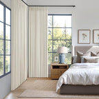 MIULEE Natural Pinch Pleated 100% Blackout Linen Curtains 40x80 Inches | Room - Image 2