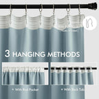 MIULEE Slate Blue Back Tab Blackout Curtains 52x63 Inches Long 2 Panels Set | - Image 3
