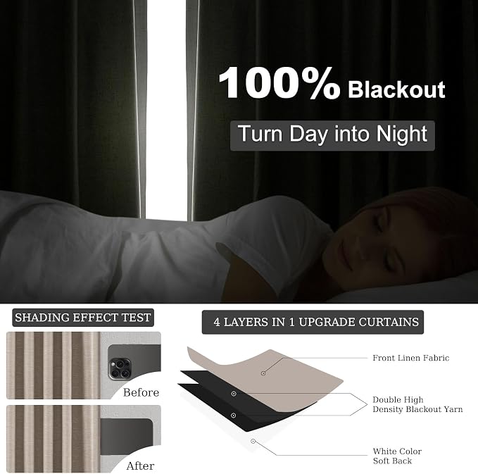 Topfinel Extra Long Custom 102 Inch Curtains, 100% Blackout Curtains Drapery - Image 6
