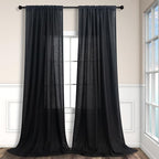 Black Linen Curtains 84 Inch Length - Image 9
