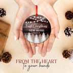 New Home Ornament 2025 - First Christmas in Our New Home Ornament - Housewarming Gifts for Women, Couples, Homeowners - First Home Gift Ceramic Christmas Ornament Keepsake, Home Décor 2025