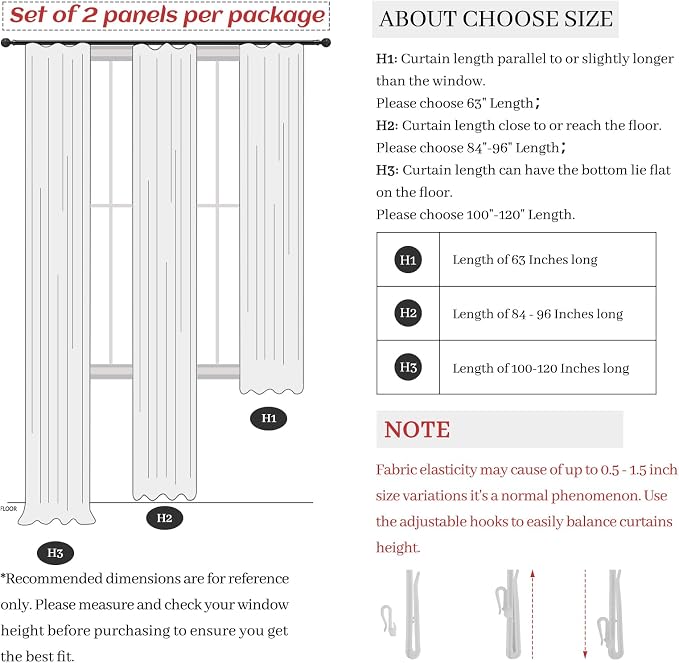 Pleated Extra Long 132 Inch Cream Curtains - Image 8