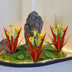 Homight Metal Agave Plant Outdoor Decoration, 3 Big Yellow Lilies, HM-390-345
