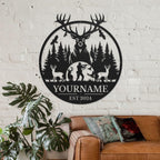 Personalized Metal Signs - Custom Shed Wall Decor, Black Deer Metal Art, Home Sign Plaques, Outdoor Decorative Signage (Style C)
