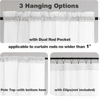 Chyhomenyc White Sheer Curtains 72 Inch Length 2 Panels, Light Filtering Top - Image 2