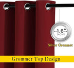 NICETOWN Blackout Burgundy Red Curtains and Drapes - Image 2