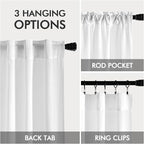 MIULEE White Linen Curtains 2 Panels Window Drapes 37x72 Inches | Curtains - Image 3