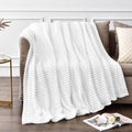 BEDELITE 3D Ribbed Jacquard White Fleece Twin Blanket by BEDELITE