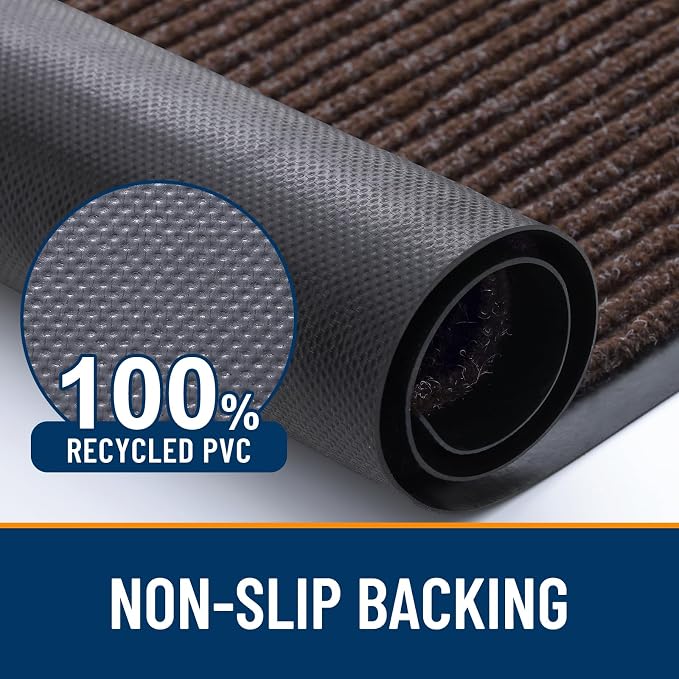 OLANLY Front Door Mat 40x32, Waterproof Heavy-Duty Indoor Outdoor Doormat | Tan - Image 3