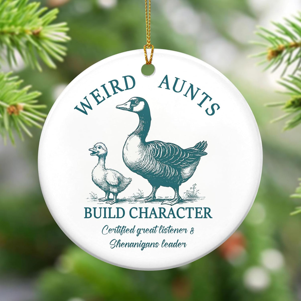 TEEZWONDER Aunt Gifts for Women - Ceramic Christmas Ornaments 2025 Tree Decorations - Funny Gifts for Aunt from Nephew, Auntie Gift Ideas, Auntie Ornament, Funny Christmas Ornaments Presents for Aunts