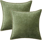 MIULEE Decorative Couch Throw Pillow Covers 16x16 Inch Sage Green 2 Pack | - Image 8