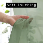 Sage Sheer Kitchen Valance for Windows Set of 2, Short Modern Rod Pocket Voile - Image 2