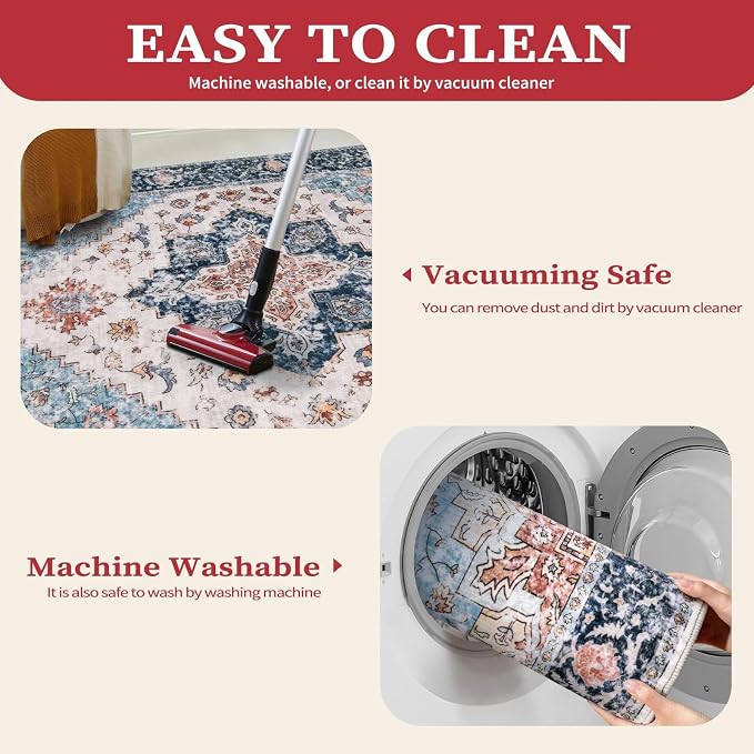 SERISSA 6x9 Washable Non Slip Boho Area Rug - Image 3