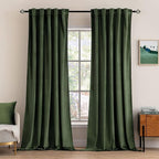 MIULEE Velvet Curtains Extra Wide 72x84 inches Olive Green Curtains | Luxury by MIULEE