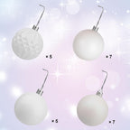 Lulu Home Christmas Ball Ornaments, 24 Ct 2.36" Pre-Strung Hanging Ornament Decorations, Xmas Shatterproof Plastic Balls for Holiday Party Wreath Garlands Trees, White