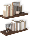 12 Inch Deep Floating Shelves for Wall 2 Pack Floating Shelves Large Storage Space Wall Mount Shelf for Living Room Kitchen Bathroom 30" W x 12" D x 1.2" H Rustic Brown