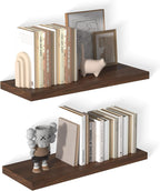 12 Inch Deep Floating Shelves for Wall 2 Pack Floating Shelves Large Storage Space Wall Mount Shelf for Living Room Kitchen Bathroom 30" W x 12" D x 1.2" H Rustic Brown