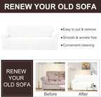 U-NICE HOME Oversized Stretch Couch Cover Slipcover, Ivory White | 3 Cushion - Image 5