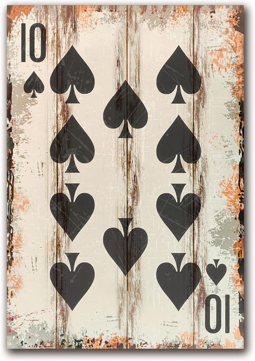 Poker Canvas Wall Art Print Ten of Spades Game Room Wall Art Print Wall Decor Prints Poster With Framed