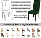 JQinHome Chair Covers for Dining Chairs, High Stretch Removable Washable Chair Protector Cover Set of 4, Chair Slipcovers for Dining Room, Kitchen,Home Party,Wedding Ceremony(Hunter Green, 4PC)