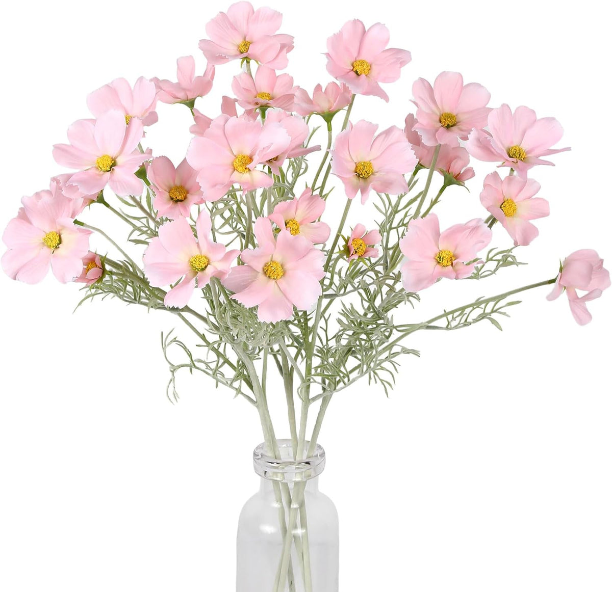 IPOPU Light Pink Flowers Artificial Daisies 5PCS Silk Cosmos Wild Flowers 24.5" Fake Pink Daisies for Vase for Home Decor Floral Arrangements Wedding Bouquets for Bride