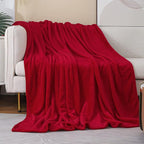 Red Fleece Plush Throw Blanket 50"x60"for Couch Sofa Fuzzy Cozy Flannel | Super by JIAHANNHA