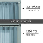 Tollpiz Short Sheer Curtains Linen Textured Living Room Curtain Sheers Light - Image 5