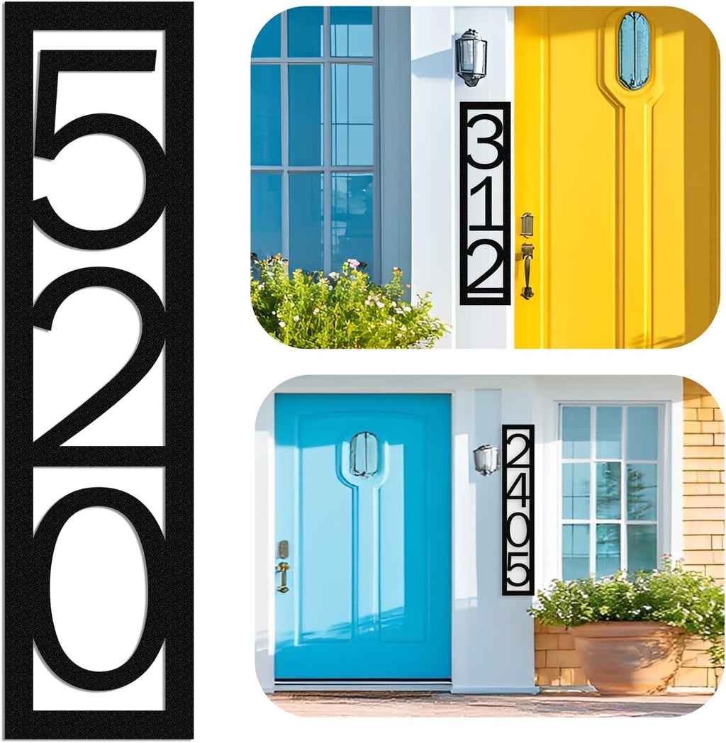 Custom Metal Modern House Number Sign for Outside - Personalized Vertical Outdoor Street Number Sign Address Number Plaque - Wall Art Decor Unique Handmade New Home Gift Housewarming Gift