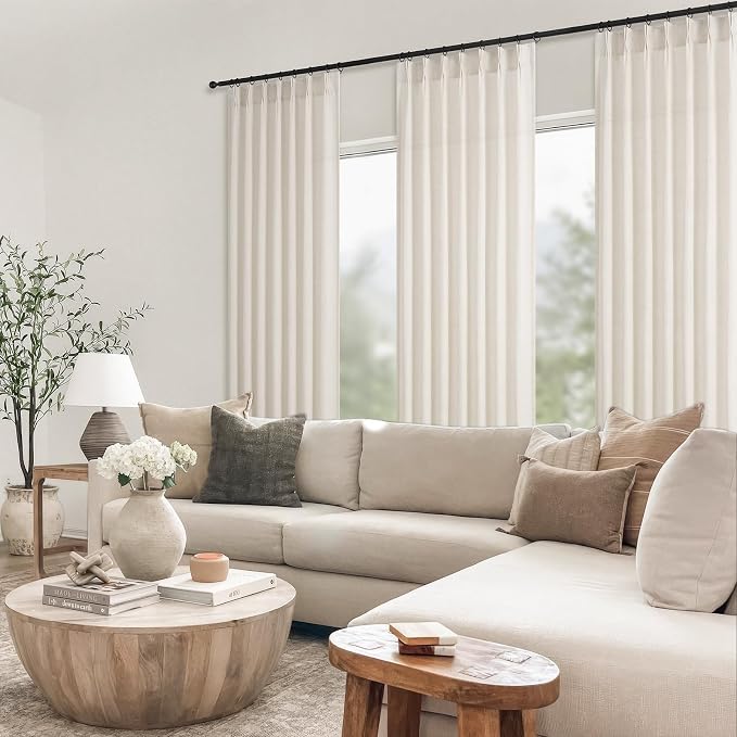 Topfinel Pinch Pleated Curtains 90 Inches Long 2 Panels Set, Birch Semi Sheer - Image 8