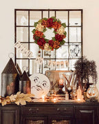 Fall Wreaths for Front Door, 20 inch Autumn Wreath with Hydrangeas Berries Fall Door Wreath Artificial Hydrangea Flowers Wreaths Autumn Decorations for Farmhouse Thanksgiving Harvest Door Wall Outside
