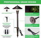 Hardwired Landscape Path Lights, Warm & Cool White Selectable Pathlight 12V, Low Voltage Walkway Light Waterproof, 5W 200LM ORB Metal Outdoor Lighting for Driveway Garden Sideway (6 Pack)