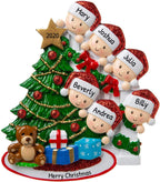 3D Peeking Family of 6 Ornament 2025 Personalized Family Christmas Ornaments 2025 | Staircase Personalized Tree Ornaments for Grandchildren, Siblings & Grandkids Xmas Tree with Gifts of Six Ornament