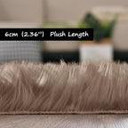 Goolela Faux Sheepskin Fur Rug Light Brown Beige Fluffy Rug 4x6 Carpet - Image 4