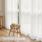 MIULEE Beige White Sheer Curtains 96 Inches Long 4 Panels 42 x 96 Inches | - Image 5