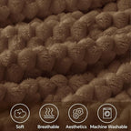 BEDELITE Brown Twin Blanket for Couch, Soft Cozy Gifts for Women, 60 * 80 | 3D - Image 3